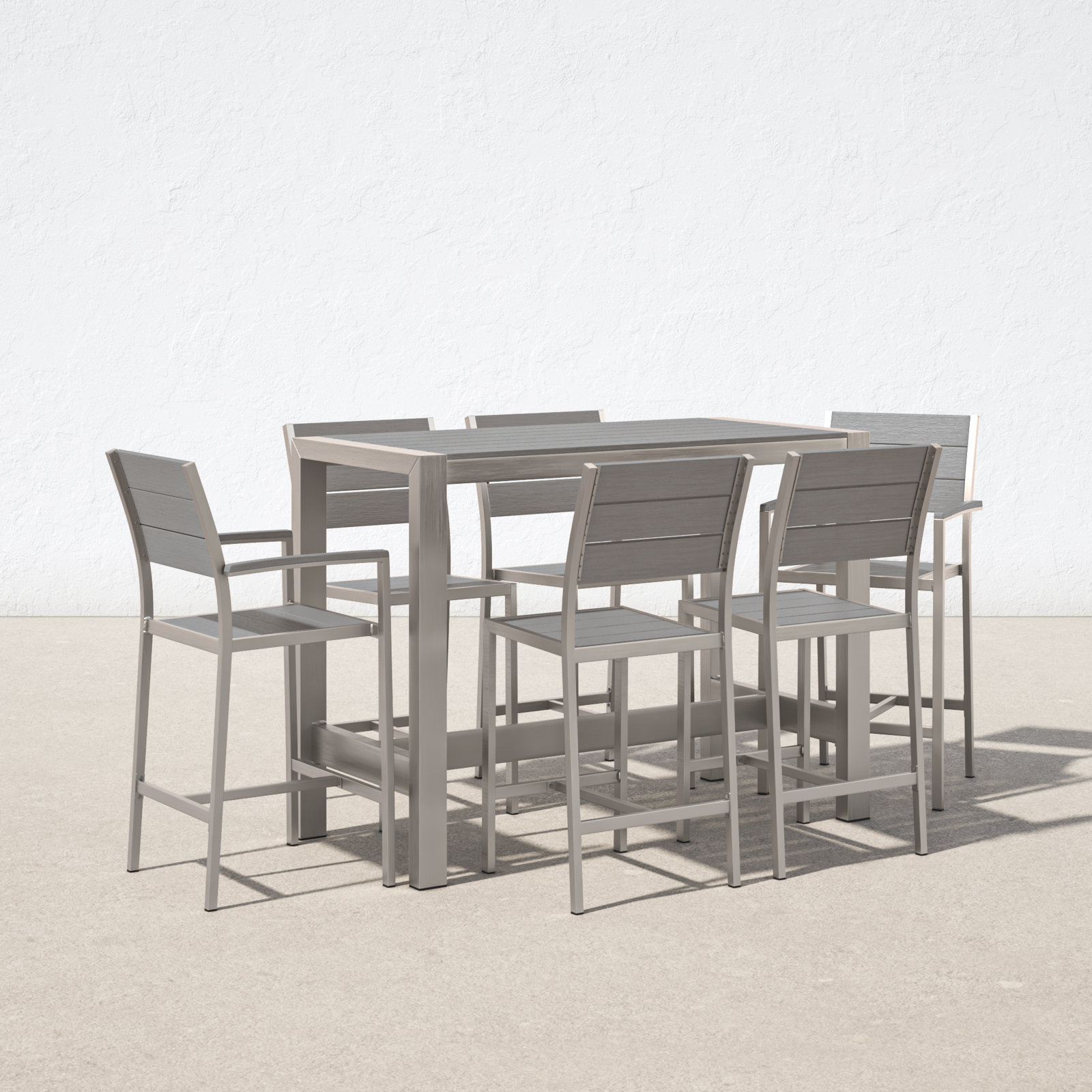Betty 59" Patio Dining Set, Gray, Silver