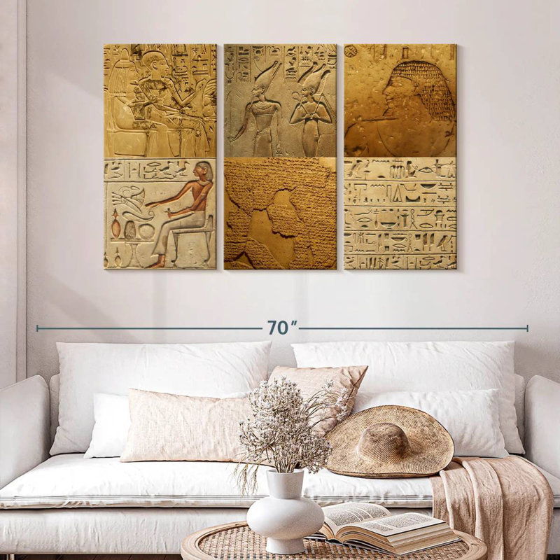 Collage de hiéroglyphes égyptiens Keiri, H 32 po x l 50 po