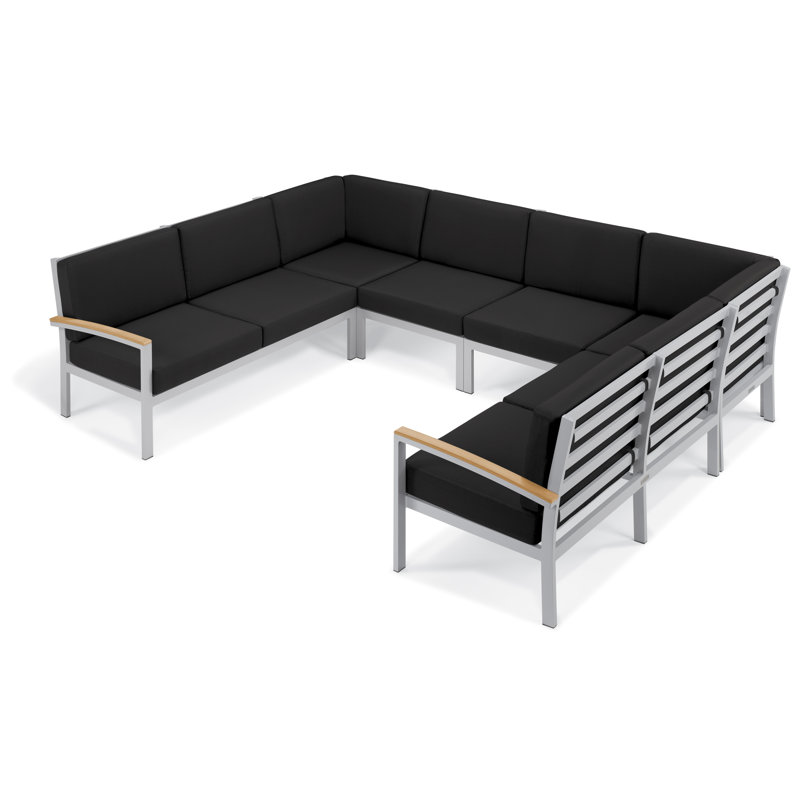 Travira Modular Corner Chair with Cushions, Midnight Blue