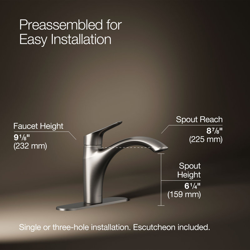 Rival Single-Handle Kitchen Sink Faucet, Vibrant Stainless