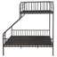 Lit superposé en métal Gunmetal avec support de matelas solide et moderne à lattes et facile d'accès