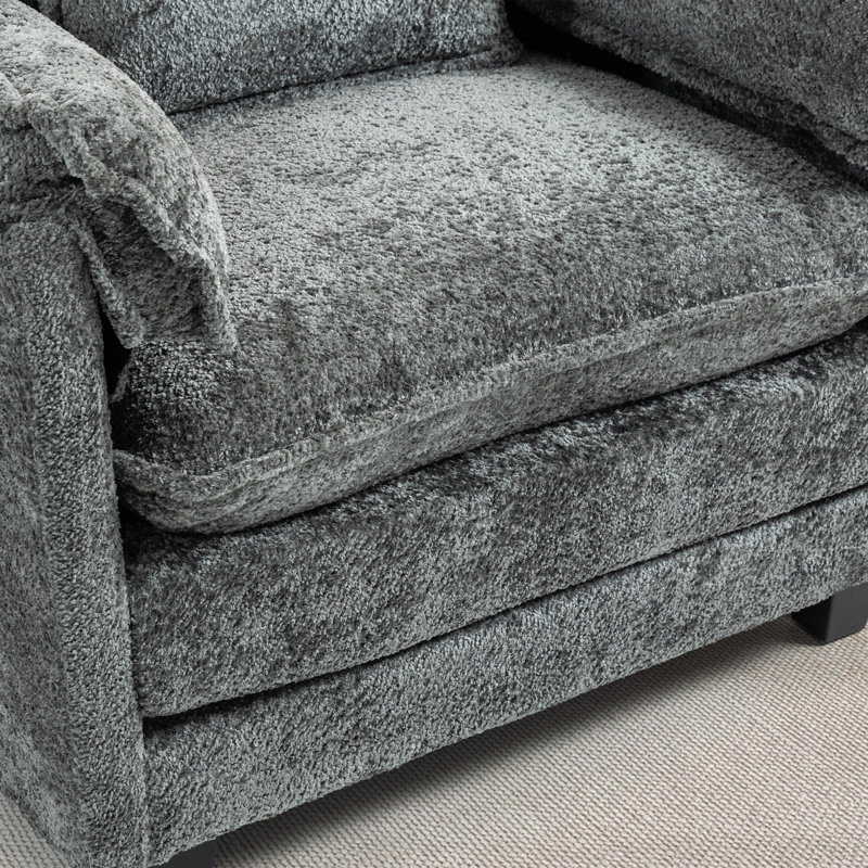 Fauteuil d'appoint surdimensionné avec repose-pieds l 39,74 po, Polyester gris foncé
