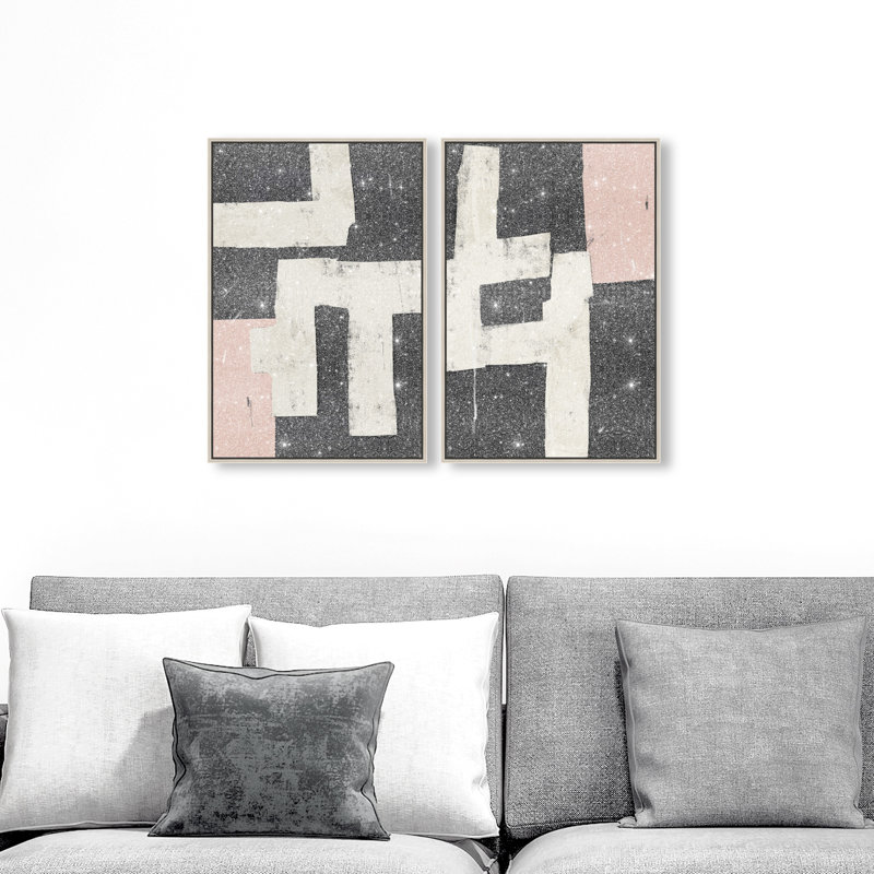 Placed Together Set Set by Oliver Gal, 17"H x 25"W, Silver Floater Frame