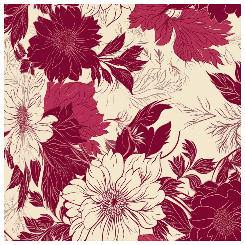 Burgundy Floral Pattern Comforter, Twin Extra Long