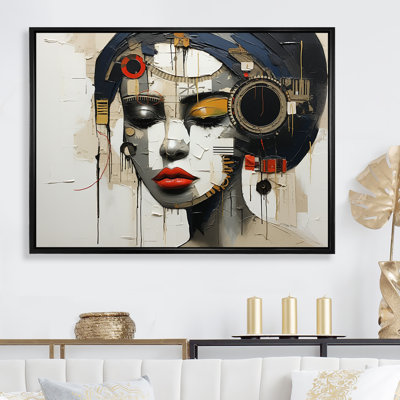Minimalisme collage, femme africaine I sur toile
