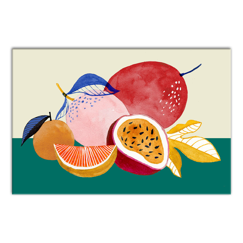 «Modern Colorful Fruit Still Life», reproduction d'art sur toile tendue, H 12 po x l 18 po x P 1,25 po