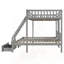 Lit superposé double au-dessus de simple et simple, lit en bois triple avec tiroirs et garde-corps pour un gain de place et de sécurité-2052763107