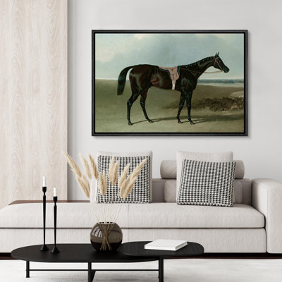 «Horse in the Woodland Landscape Animal Modern Living Room Decor», reproduction d'art sur toile encadrée