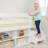Solid Wood Ultra Low Loft Bed with Built-in Stairs-683101630