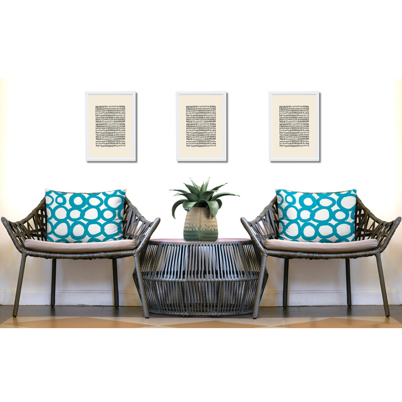 Oreiller réversible intérieur / extérieur Famo, 20x14, Turquoise