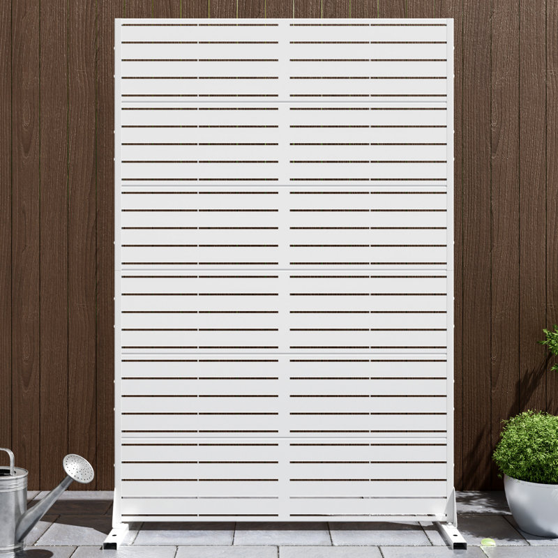 Panneau de clôture en métal pour écran d'intimité, Blanc, H 72 po x l 47 po x P 16 po