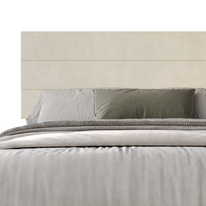 Mailiah Twin Upholstered Panel Bed, Beige, Queen