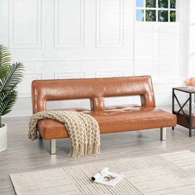 Tato Twin 37.8'' Faux Leather Convertible Sofa