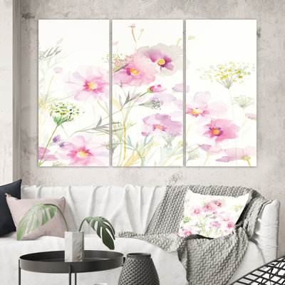" Shabby Flower IV " 3 - Pieces Painting Print