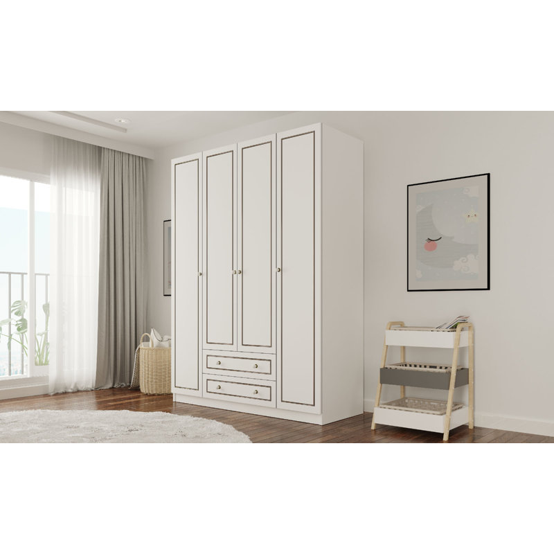 Vancamp 4 Door Manufactured Wood Wardrobe