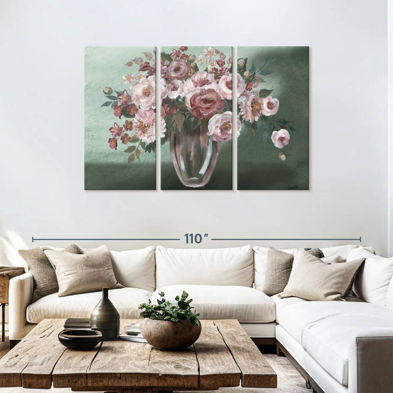 Harnek Romantic Moody Florals Landscape, 48" H x 74" W