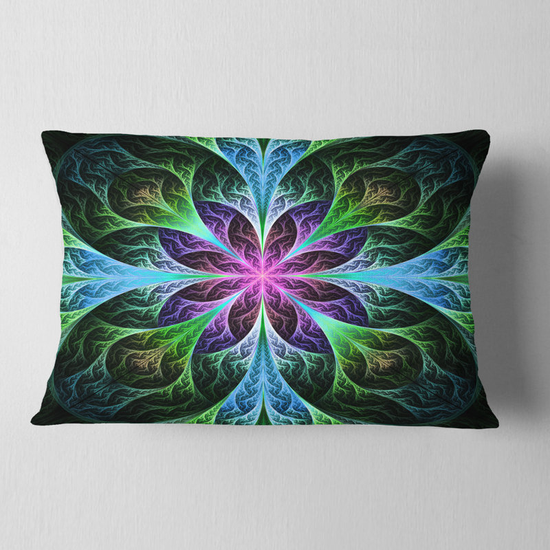 Coussin lombaire à motif floral brillant