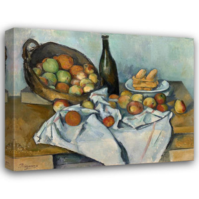 "The Basket of Apples" by  Paul Cézanne - Gallery Wrap Canvas Wall Art