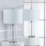 Brokk 23.75" Metal Glass Table Lamp Set