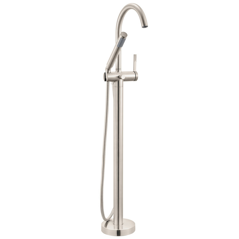 Ruvati Lucia Single Handle Freestanding Tub Bathroom Faucet in Brushed Nickel, Silver