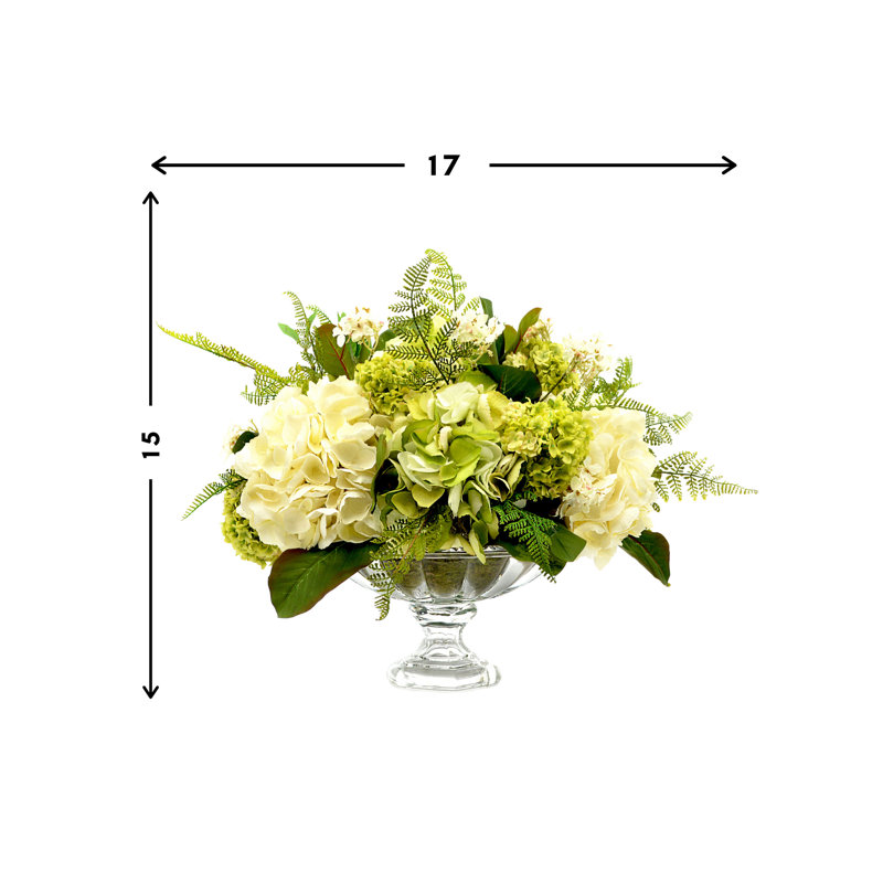 Polysilk Hydrangea Arrangement in Vase