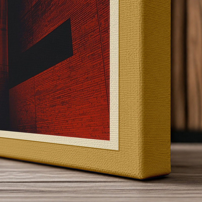 Angular Structures Industrial - Wrapped Canvas, 30x20 - 76.2 x 50.8 cm, Ochre Border