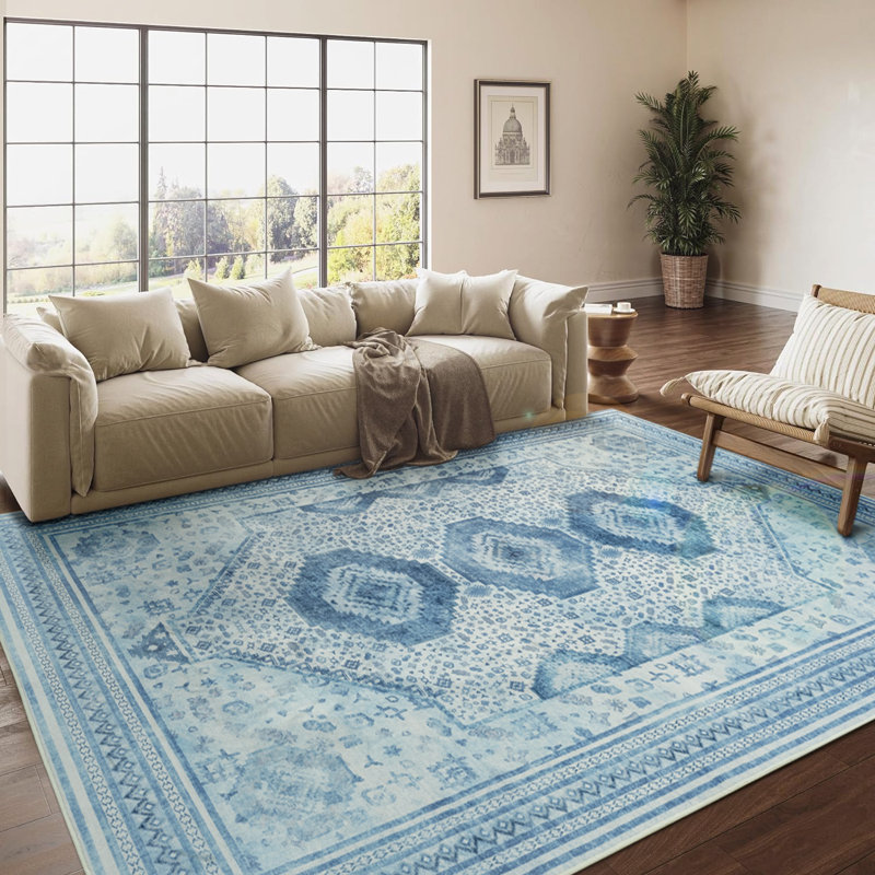 Tapis de salon à motif géométrique Straub, Rectangle 6 pi x 9 pi