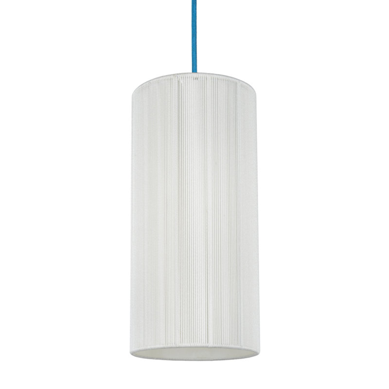 Luminaire suspendu cylindrique 1 lumière Kaylien, Bleu, 12,5 po: H 6 po x l 6 po