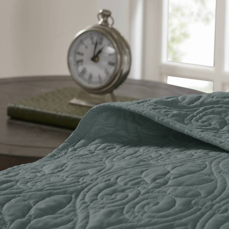 Ensemble de literie réversible, courtepointe verte en polyester pour maison moderne