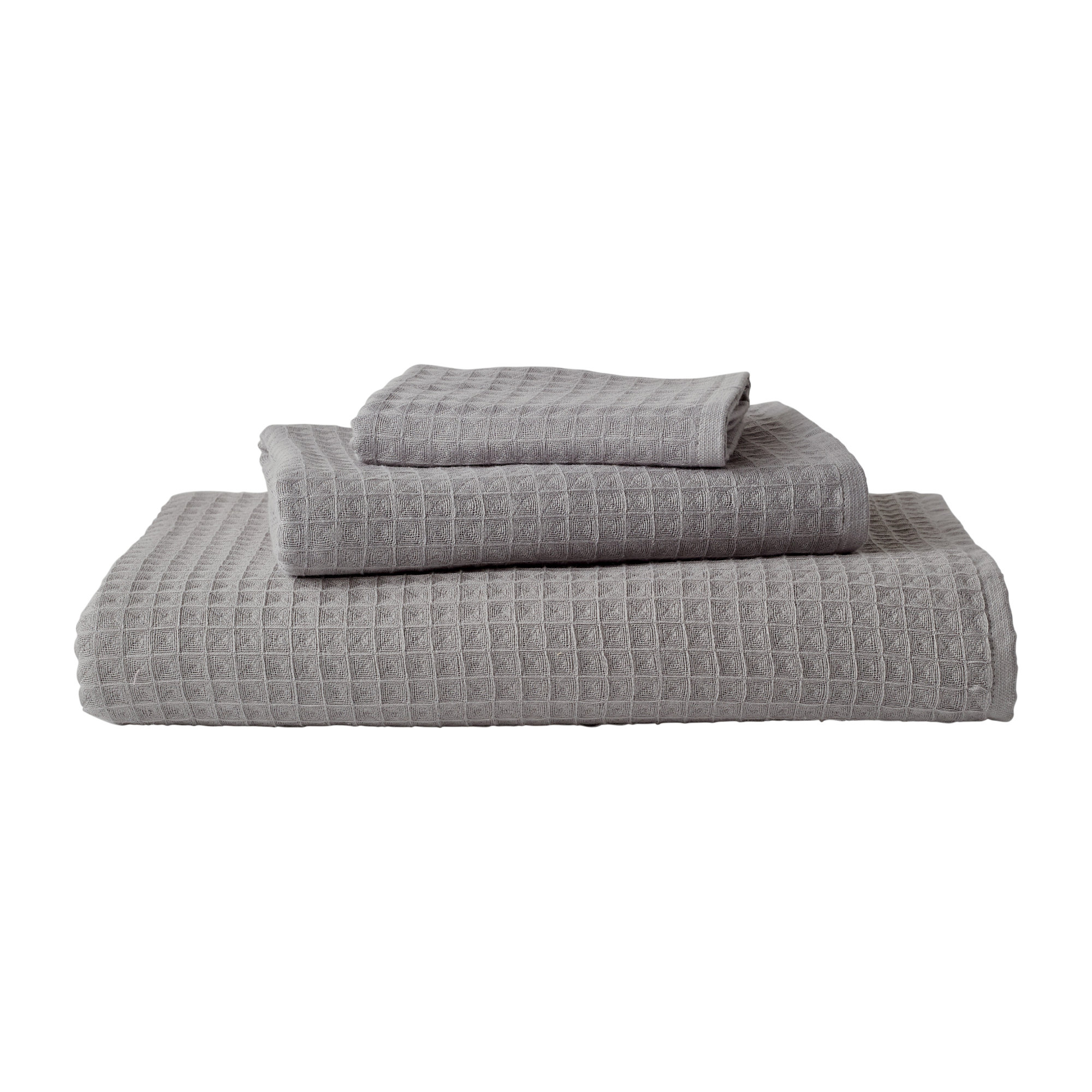 Waffle Twist 100% Cotton Bath Towel, Bath Towel - 1 Pack, Gray