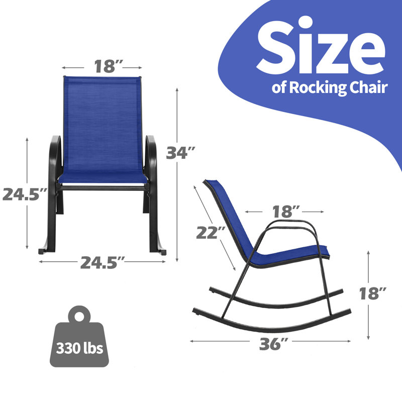 Chaise berçante d'extérieur 4 pièces