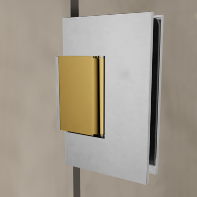  Charnière de porte de douche à fixer au mur en verre poli avec accents laiton Maxum Series