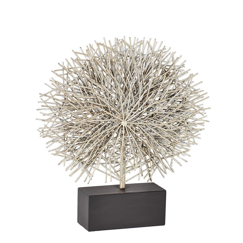 Tumble Weed Sculpture, 13.75" H x 12.75" W x 3" D, Gold