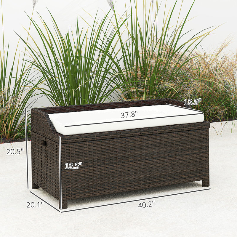 Boîte de rangement, banc de rangement extérieur en osier
