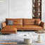 Canapé modulaire orange en cuir véritable