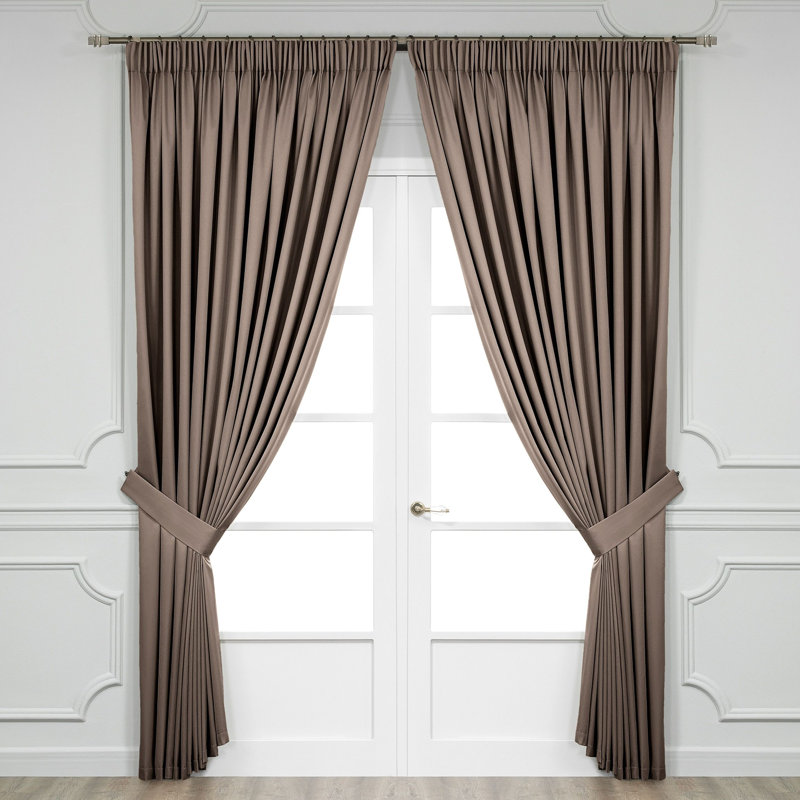 Maitlan Semi Sheer Curtain, Brown, 102" W x 108" L