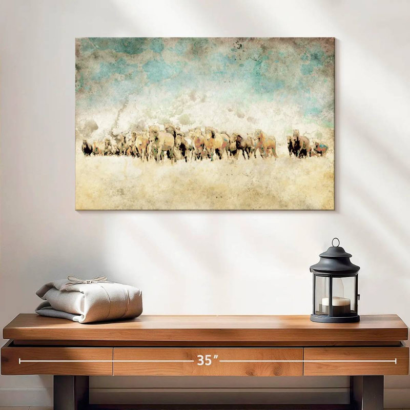 Brampt Roaming Horses, 16'' H X 24'' W