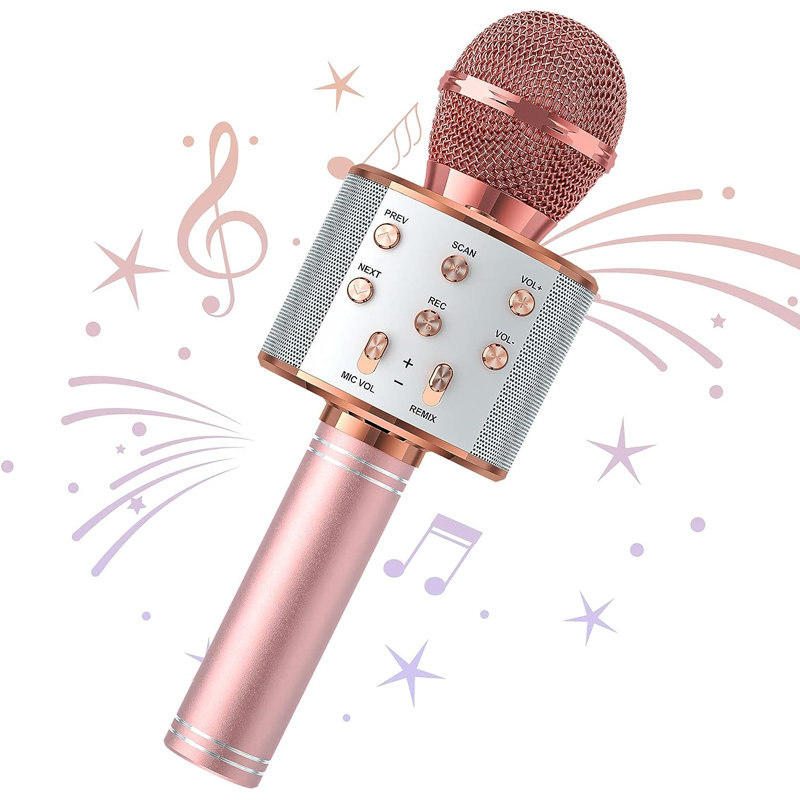 Bluetooth Karaoke Microphone , Rose Gold