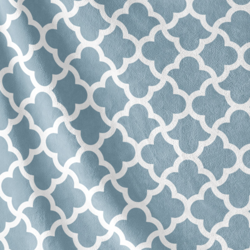  Jeté en velours moelleux Ogee Blue