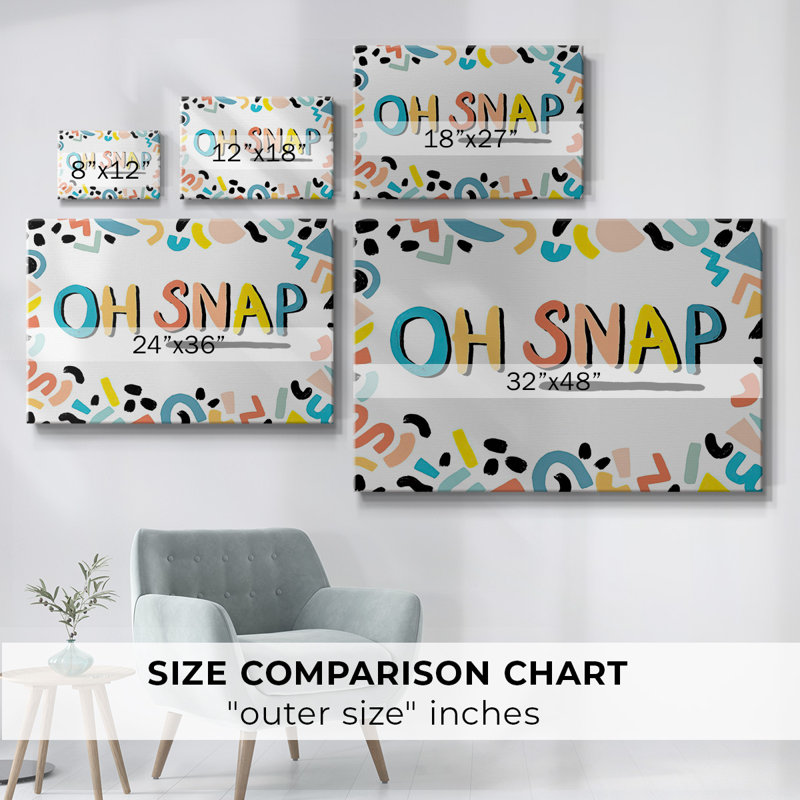 90s Phrases Oh Snap II-Gallery Wrapped Canvas