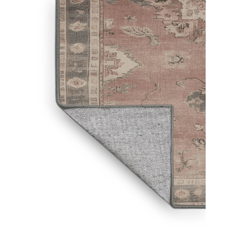 Machine Washable Overdyed Gray Area Rug, Square 7'