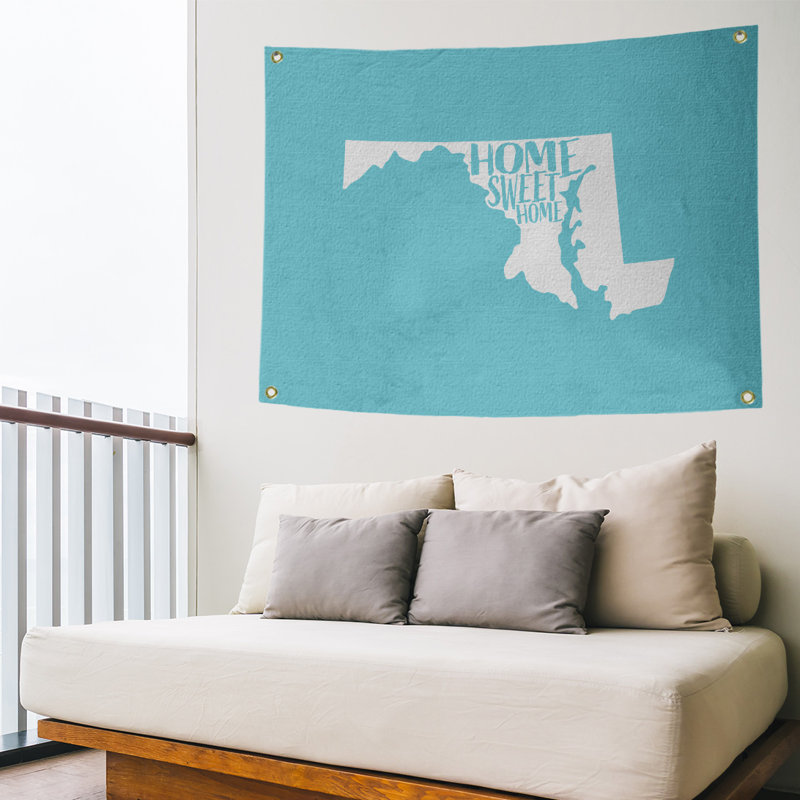Tapisserie murale maryland, H 26 po x l 36 po, Bleu sarcelle