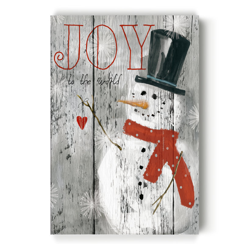 « joy to the world bonhomme de neige-gallery » par parvez taj,, impression sur toile tendue 1 pièce