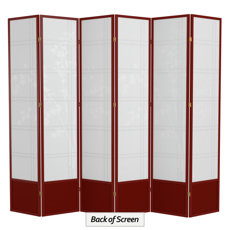 Cloison pliante Keitez, 6 panneaux, Bois de rose