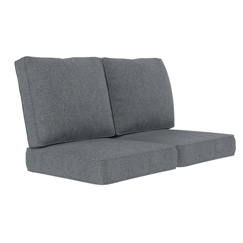 Ensemble de coussins d'extérieur à assise profonde avec coussins de siège et de dossier, coussins de remplacement résistants aux intempéries pour meubles de patio