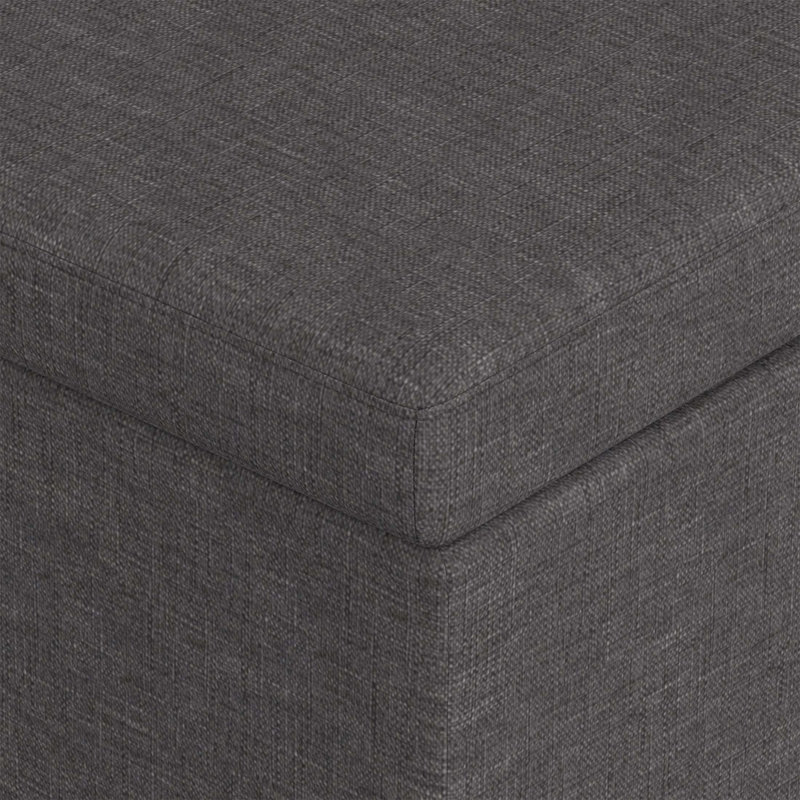 Très grand banc de rangement avec repose-pieds Lincoln avec tissu durable et charnière de sécurité pour enfants