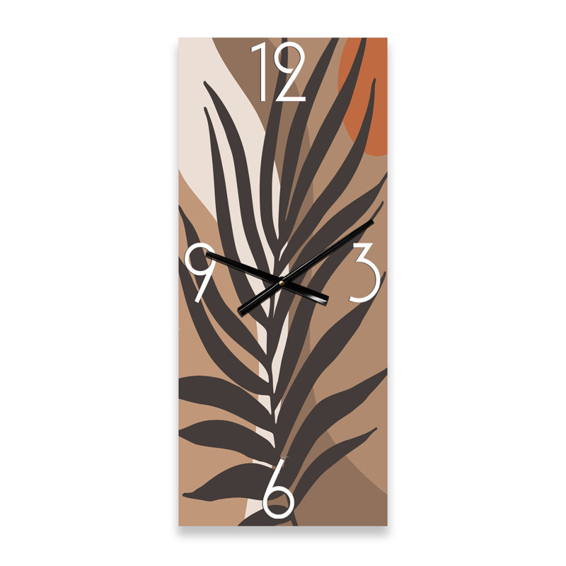 Horloge murale moderne Silhouettes et formes tropicales II, Grand