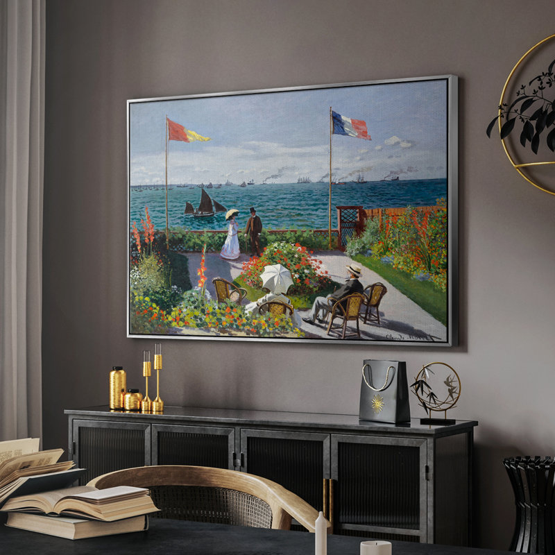 «Vintage Landscape -XCVI» sur toile, Toile avec cadre flottant or, H 25 po x l 37 po x P 2 po