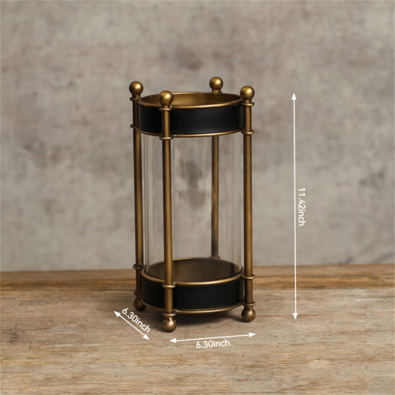 Metal Tabletop Candlestick, 11.42" H x 6.3" W x 6.3" D