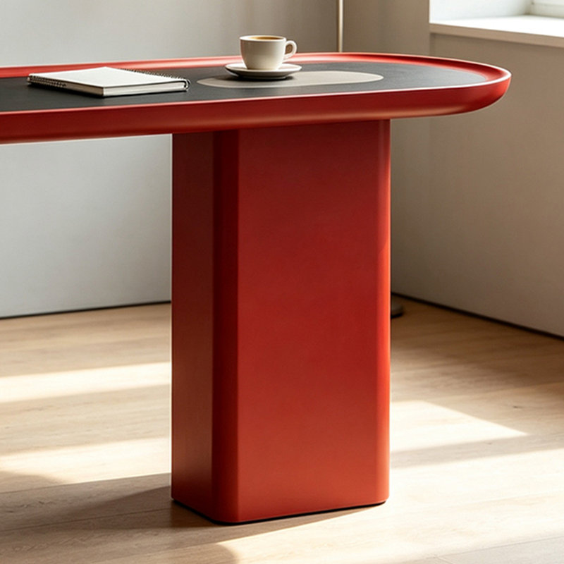 Table de hall d'entrée luxueuse de style italien, Noir / Rouge, Noir, Rouge